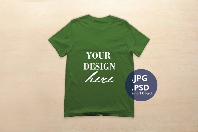 Bella Canvas 3001 T-shirt Mockup Leaf Color, PSD Mockup JPG example image 1