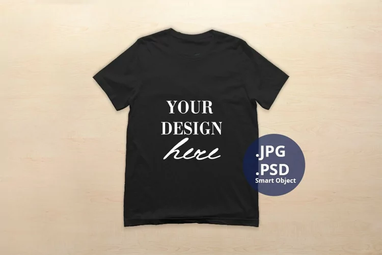 Bella Canvas 3001 T-shirt Mockup Vintage Black, PSD Mockup