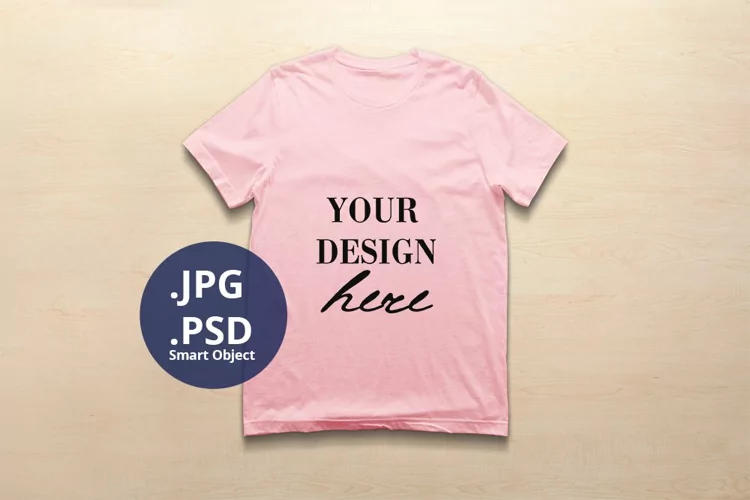 Bella Canvas 3001 T-shirt Mockup Soft Pink, PSD Mockup JPG