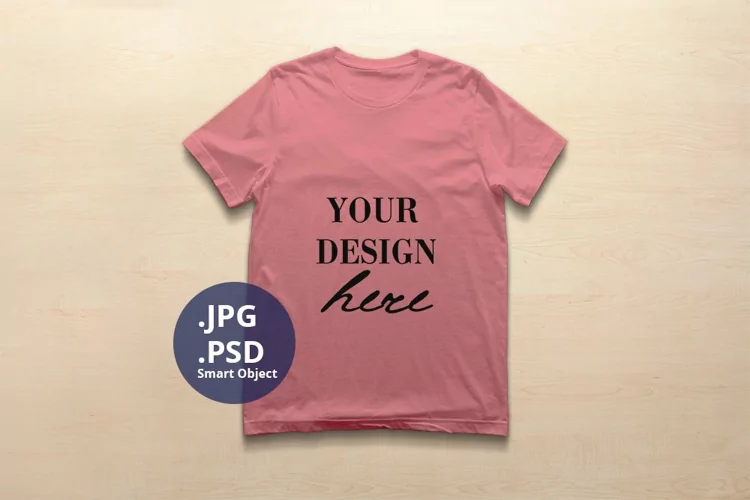 Bella Canvas 3001 T-shirt Mockup Mauve, PSD Mockup