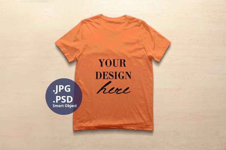 Bella Canvas 3001 T-shirt Mockup Burnt Orange, PSD Mockup example image 1