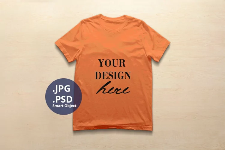 Bella Canvas 3001 T-shirt Mockup Burnt Orange, PSD Mockup