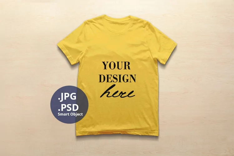Bella Canvas 3001 T-shirt Mockup Maize Yellow, PSD Mockup