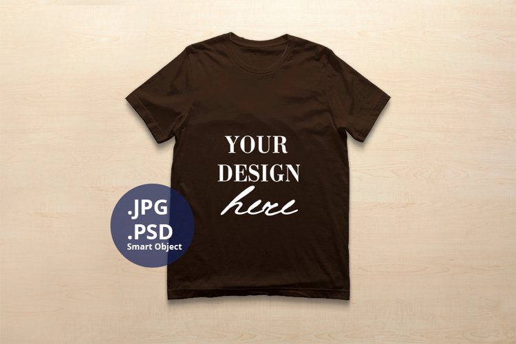 Bella Canvas 3001 T-shirt Mockup Brown, PSD Mockup JPG example image 1