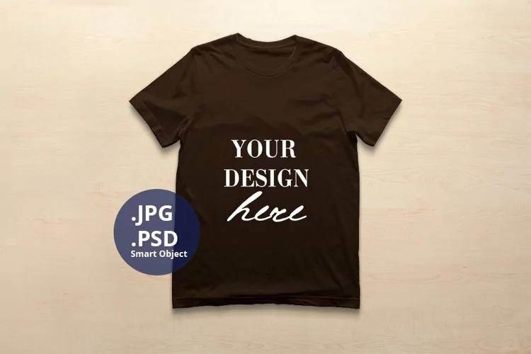 Bella Canvas 3001 T-shirt Mockup Brown, PSD Mockup JPG