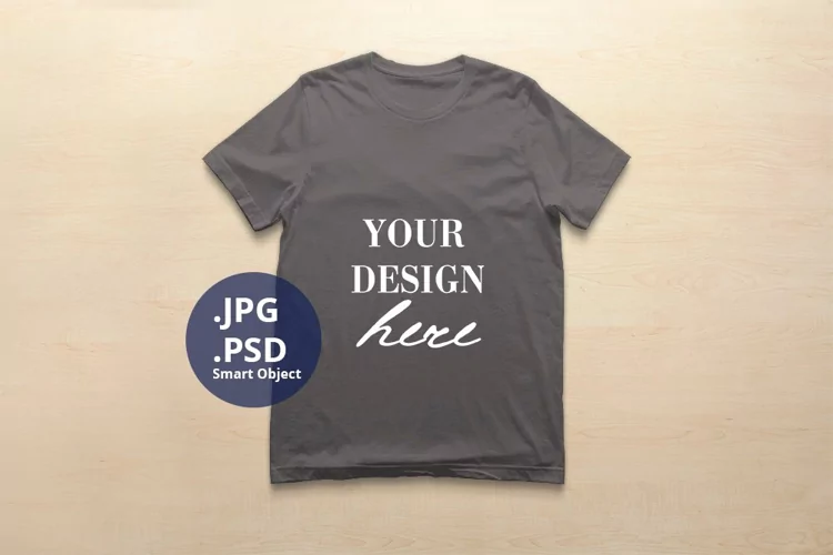Bella Canvas 3001 T-shirt Mockup Storm Color, PSD Mockup JPG