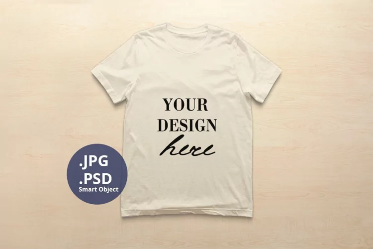 Bella Canvas 3001 T-shirt Mockup Natural Color, PSD Mockup