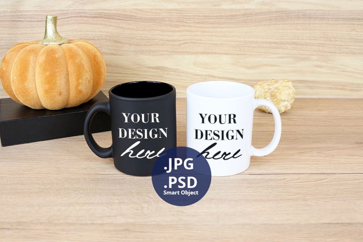 Halloween Black   White 11oz Mug Mockup PSD