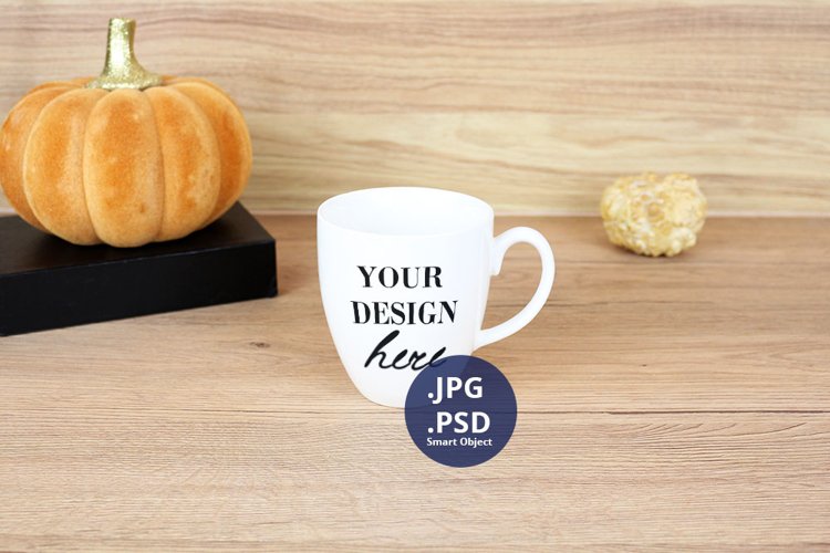 Halloween White Bistro Mug Mockup PSD example image 1