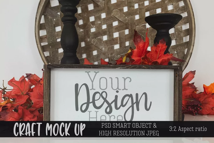 Autumn themed horizontal sign MOCKUP