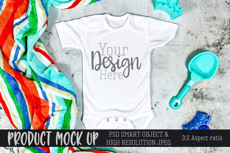 Baby Bodysuit Beach MOCKUP example image 1