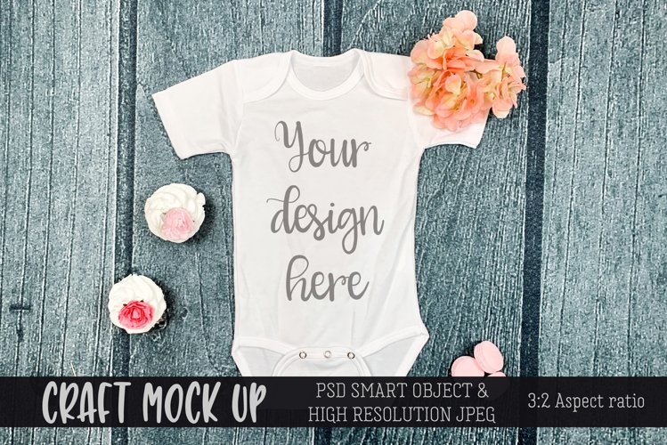 Baby bodysuit all pinks MOCKUP example image 1