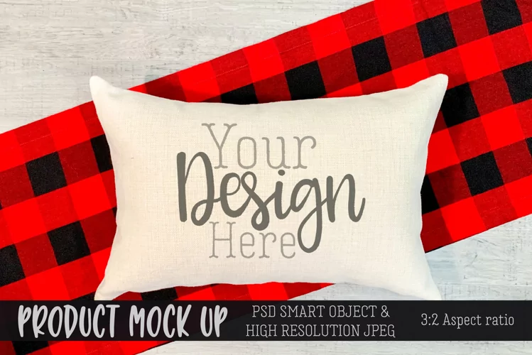 Mockup | Christmas 12x18 sublimation pillow | PSD & JPG