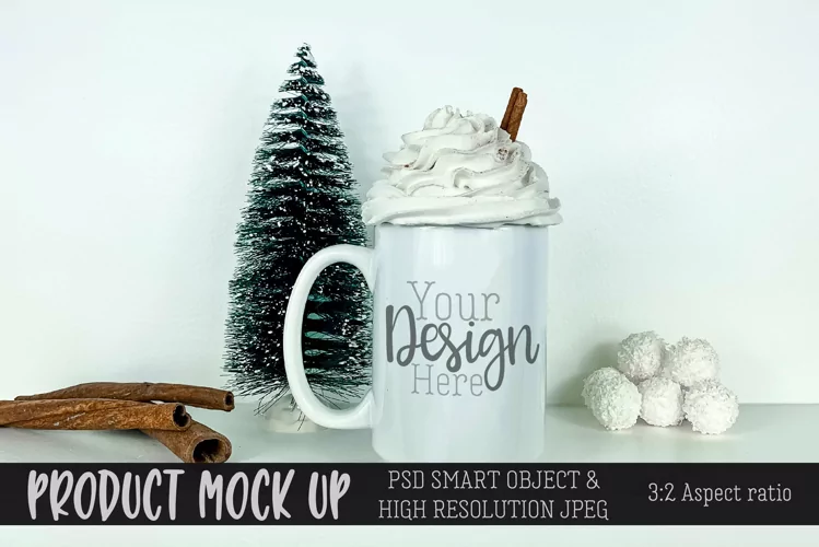 15oz sublimation mug for Christmas winter themed MOCKUP