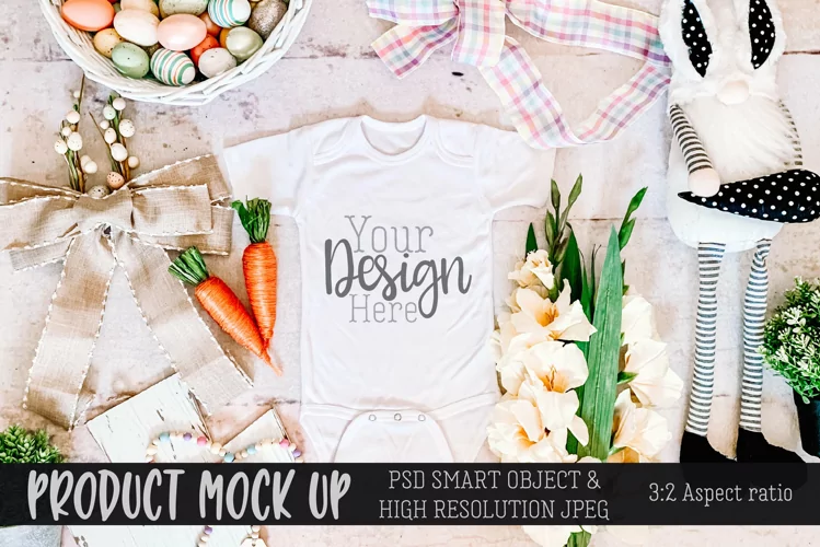 Easter baby bodysuit MOCKUP