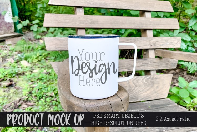 Insulated mug on camping chair MOCKUP example image 1