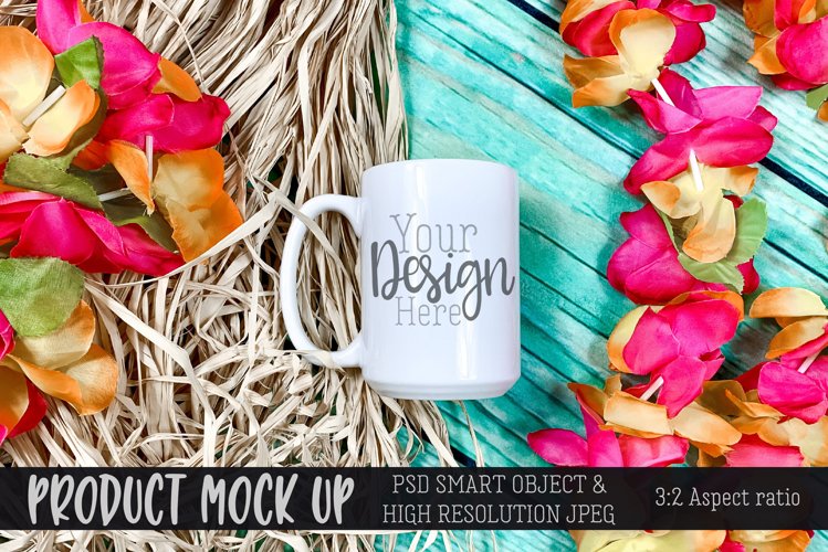 Mug Beach Luau Theme MOCKUP