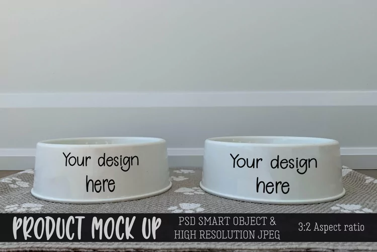 Pet food bowls mockup | PSD & JPG
