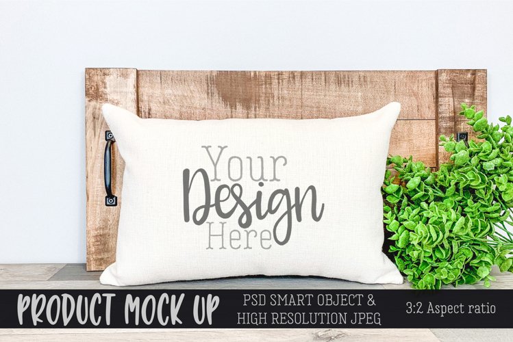 Farmhouse rectangle pillow II MOCK UP | PSD & JPG example image 1