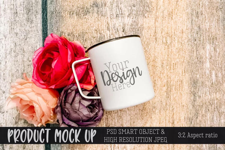 MOCKUP Pretty insulated mug | PSD & JPG