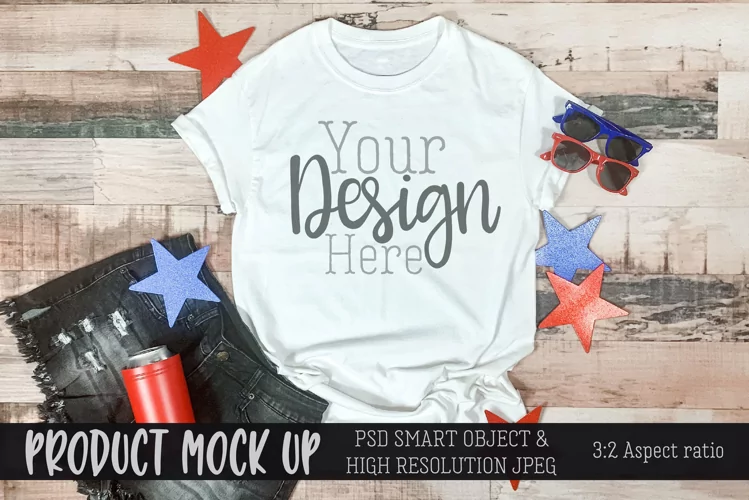 Shirt for Memorial Day with stars MOCKUP