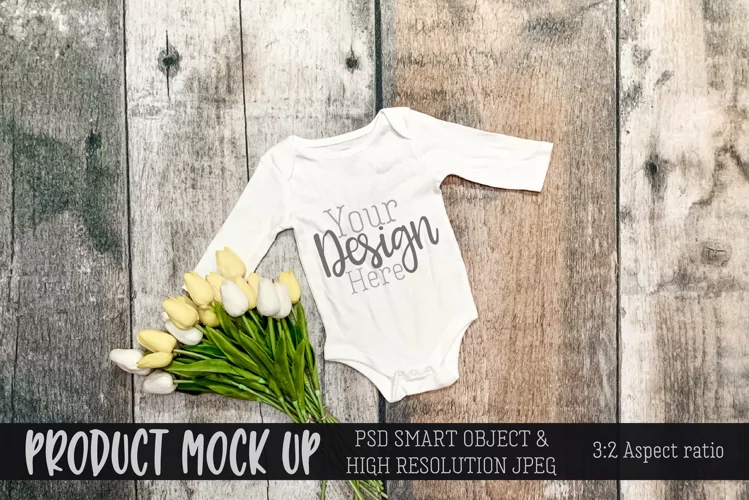 MOCKUP baby bodysuit | PSD & JPG
