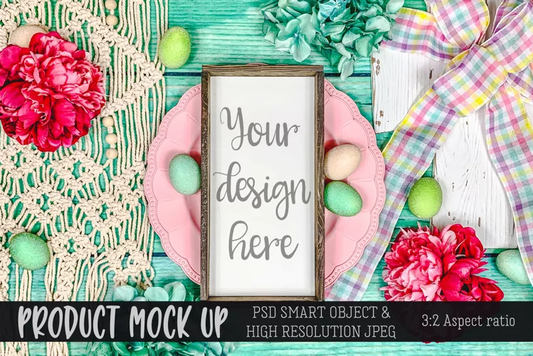 Vertical sign for Easter MOCKUP