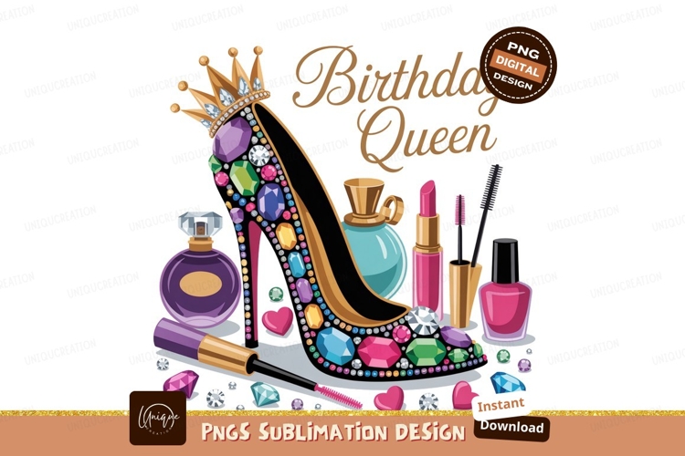 Jeweled high heel perfume lipstick mascara shoe crown