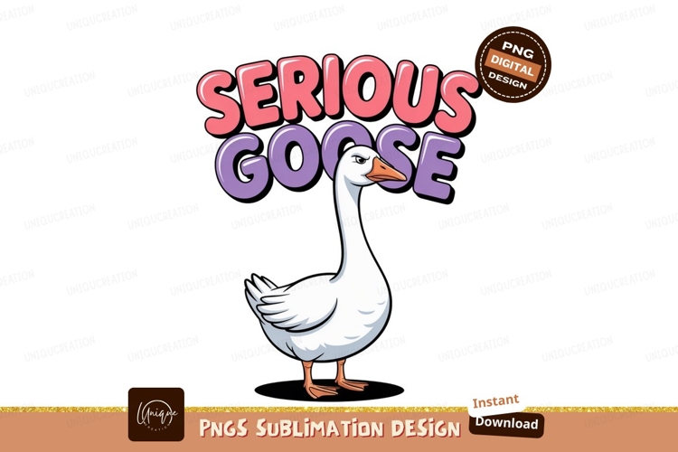 White goose serious expression text bird animal