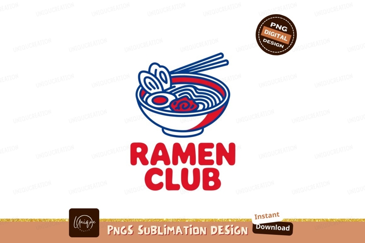 Red blue ramen bowl chopsticks food asian