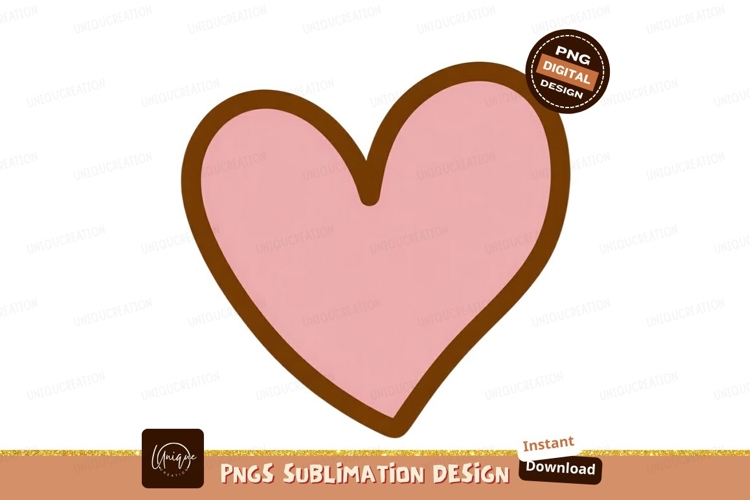 Pink heart outline brown shape