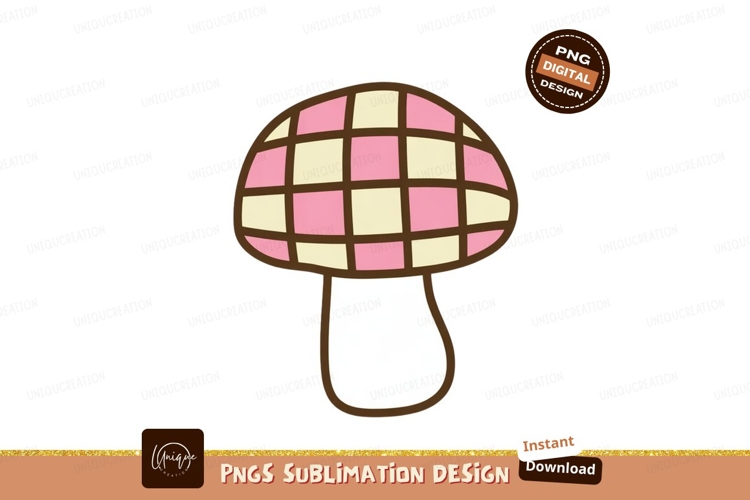 Pink checkered mushroom white brown