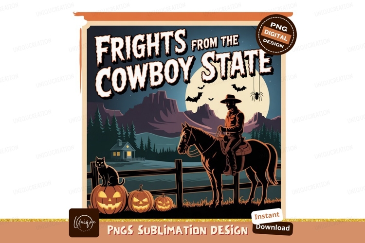 Cowboy Halloween Frights horse pumpkin