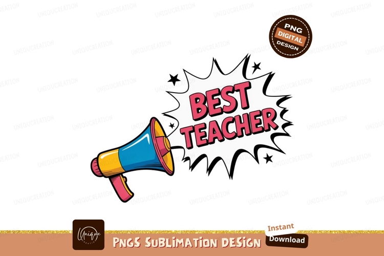 Megaphone announcing best teacher announcement education