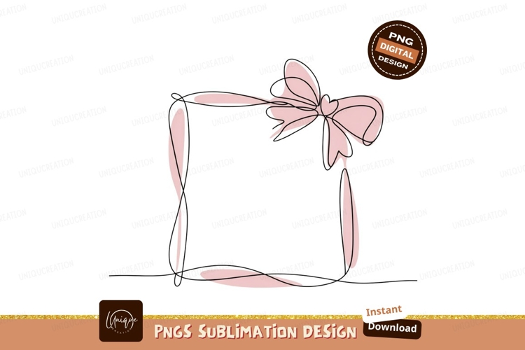 Pink bow gift frame ribbon