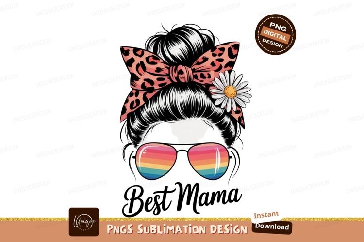 Messy Bun Leopard Daisy Rainbow Sunglasses image
