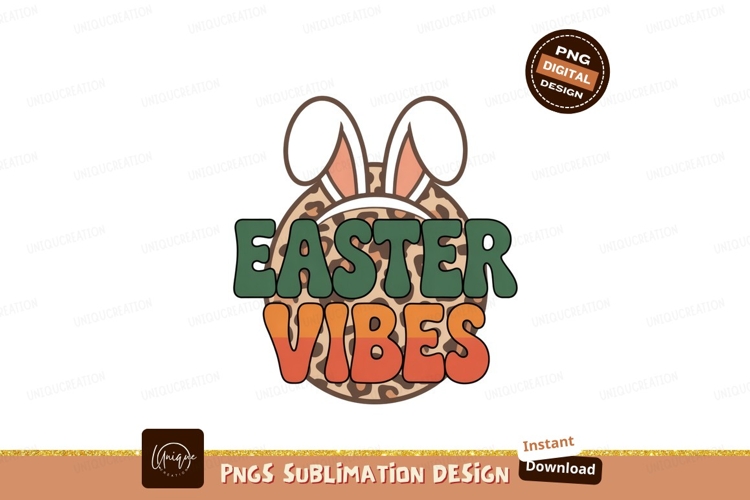 Easter bunny ears leopard print text image