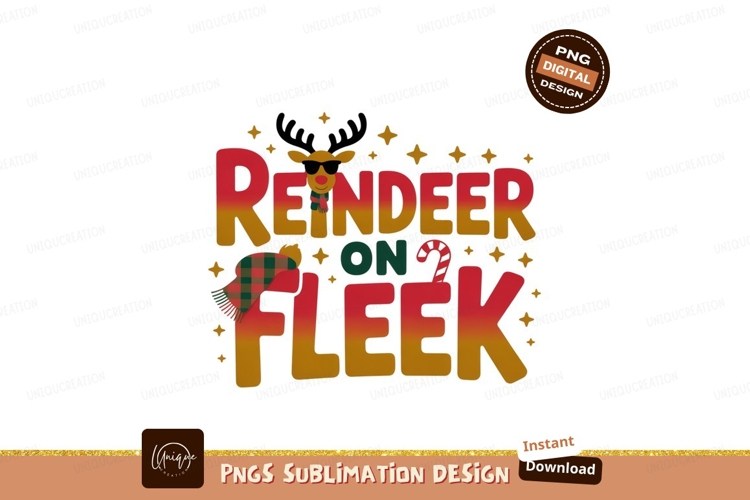 Reindeer on fleek festive holiday graphic text