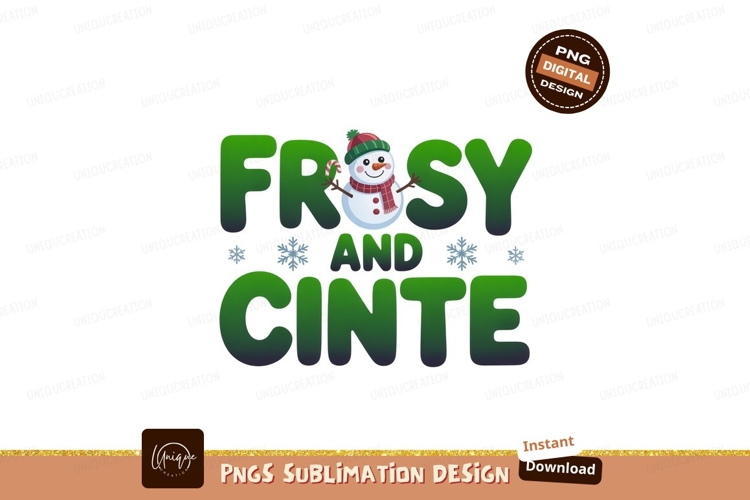 Frosty snowman festive text winter holiday