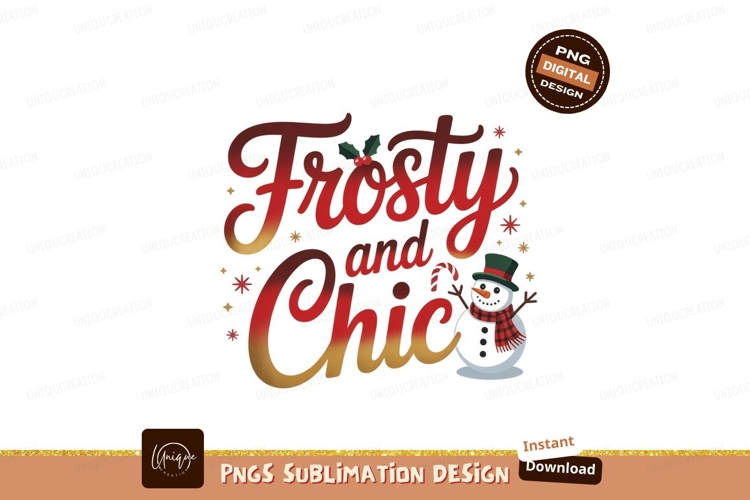 Frosty Chic Christmas Snowman festive holiday