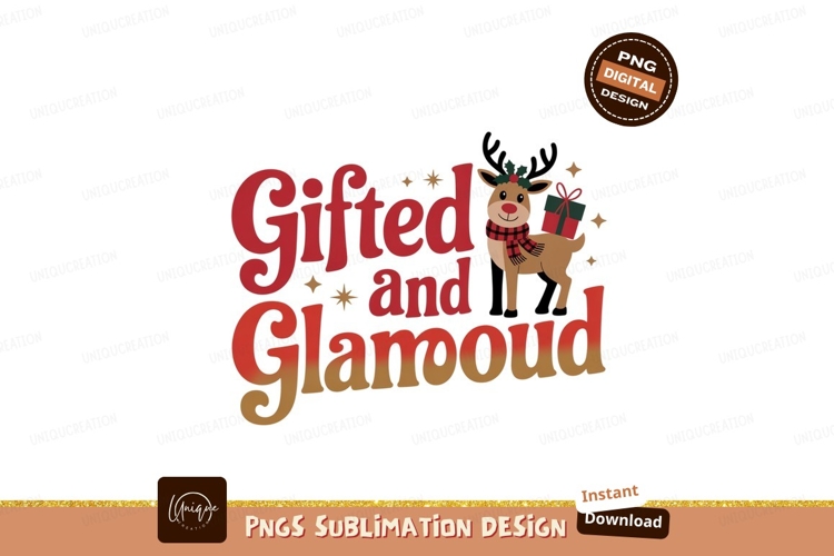 Gifted and Glamorous Reindeer christmas scarf