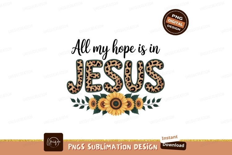 Jesus leopard print sunflowers floral