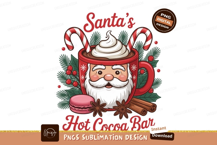 Santa hot cocoa mug festive holiday drink christmas