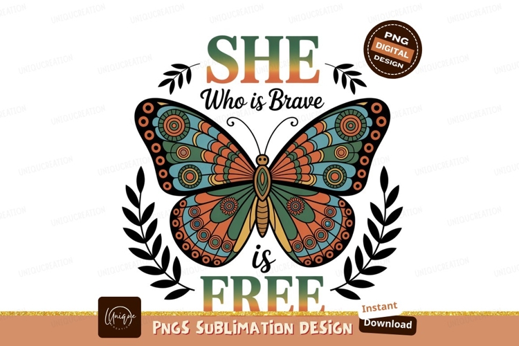 Colorful butterfly with inspirational text orange blue