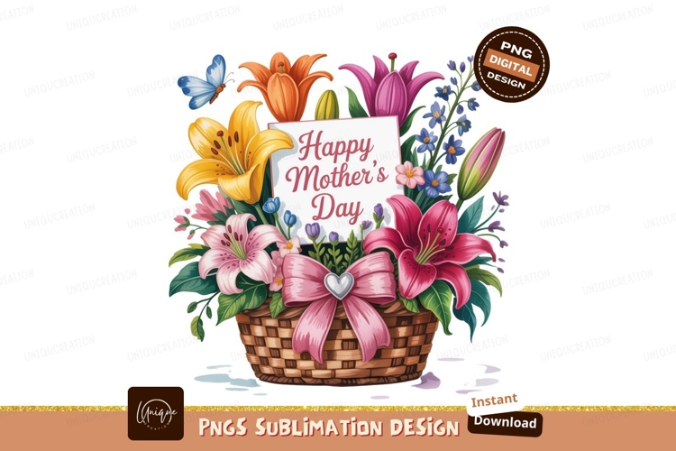 Colorful floral basket with butterfly flowers pink
