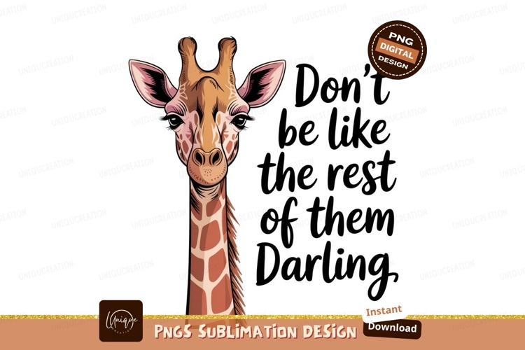 Giraffe portrait with inspirational quote animal wildlife
