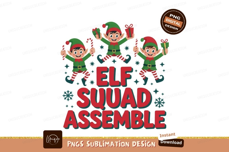 Three happy elves holding gifts and candy canes christmas