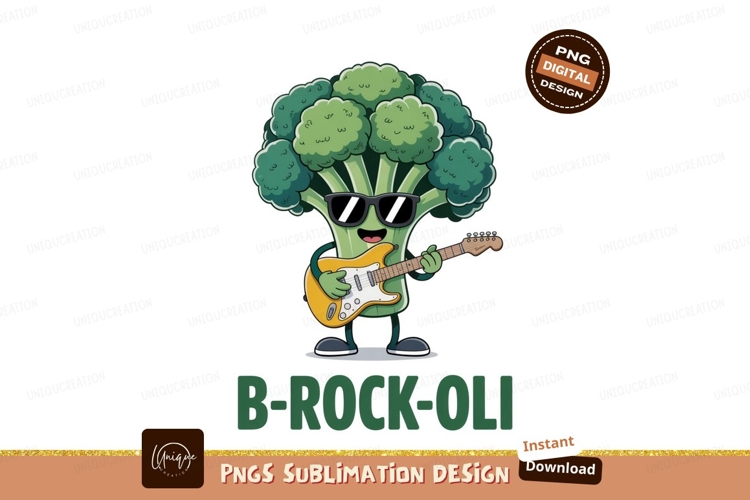 Cool broccoli playing guitar sunglasses music