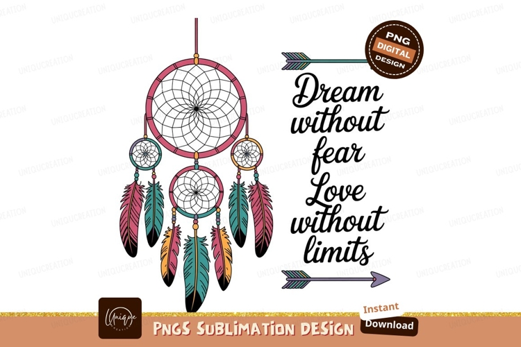 Dreamcatcher feathers arrows text inspirational