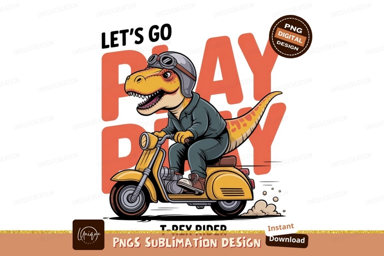 Dinosaur riding scooter yellow helmet